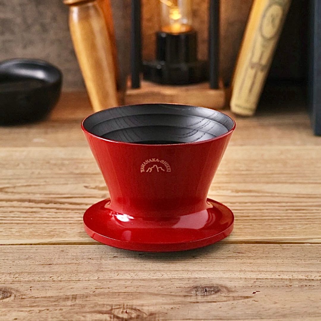 安清式木製ドリッパー「漆」1~2人用 レッド×ブラック