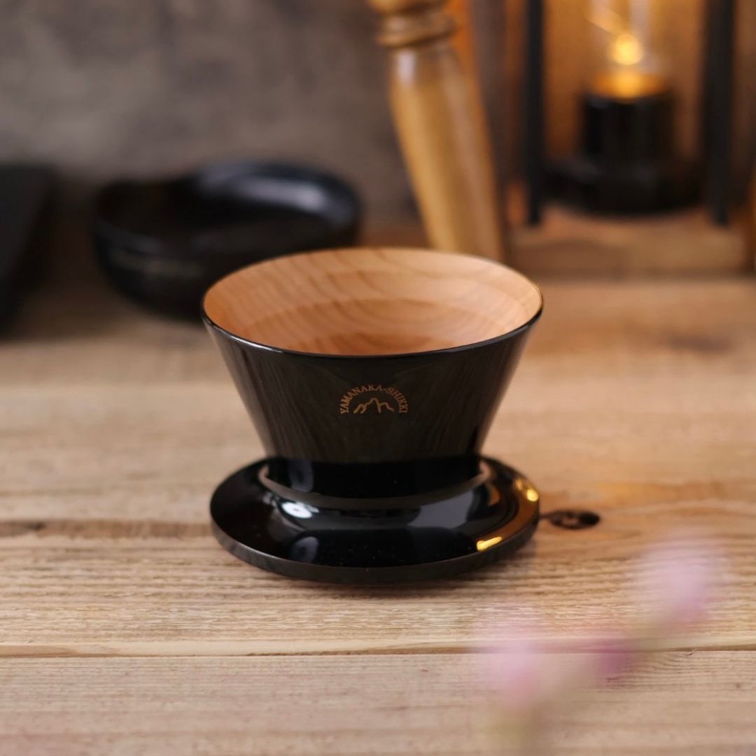 安清式木製ドリッパー「漆」1~2人用 ブラック×ナチュラル