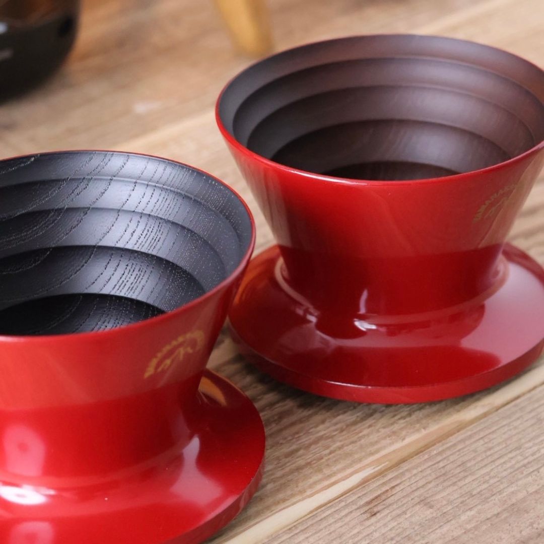 安清式木製ドリッパー「漆」1~2人用 レッド×ブラック - 画像 (3)