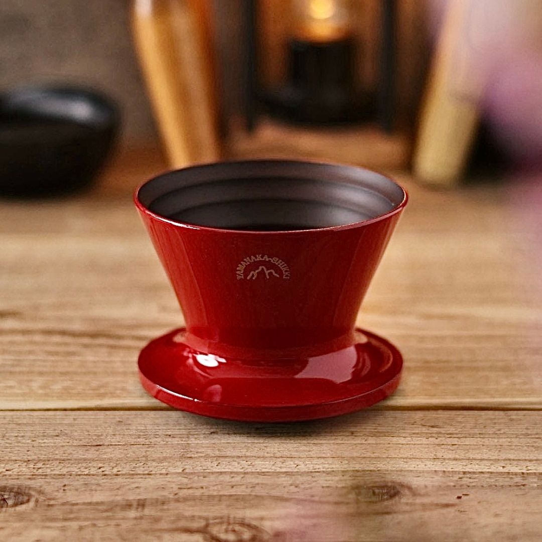 安清式木製ドリッパー「漆」1~2人用 レッド×ブラウン
