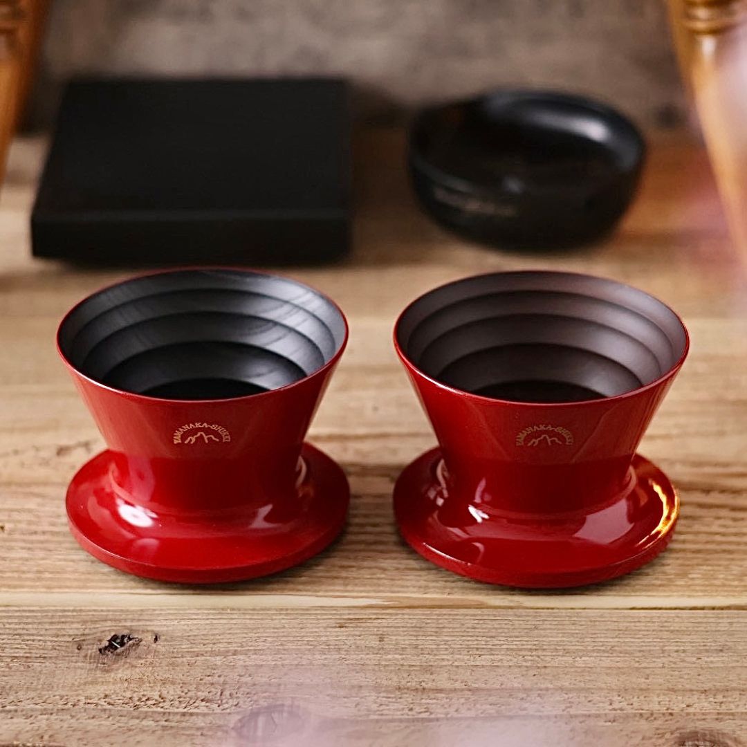 安清式木製ドリッパー「漆」1~2人用 レッド×ブラック - 画像 (2)